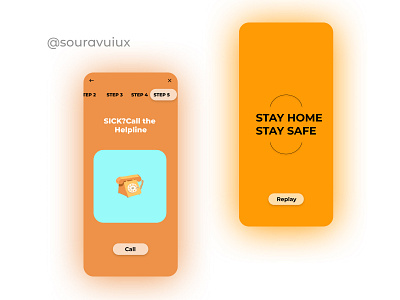 COVID-19 Awareness App Step 5 animation app branding design figma flat homemade icon typography ui