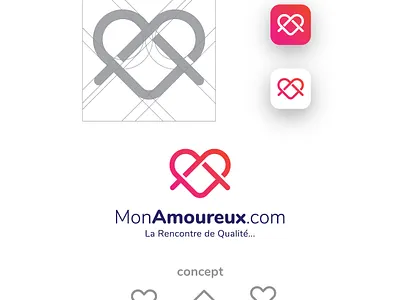 MonAmoureux com 01 branding design flat illustration logo love minimal space vector