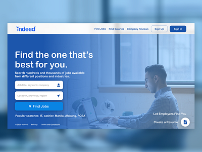Indeed Landing Page Prototype Design indeed job job listing jobs jobseeker jobsite landing landing page landingpage portal ui ui ux ui design uidesign uiux web web design webdesign website website design