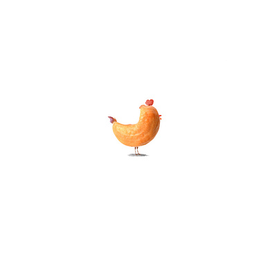 Chicken + nut 2d 2d art chicken design indentity minimal nut simple trend 2019 trending water watercolor