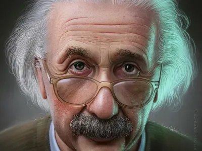 Albert Einstein - Digital portrait art digital einstein face illustration illustrations painting portrait procreate