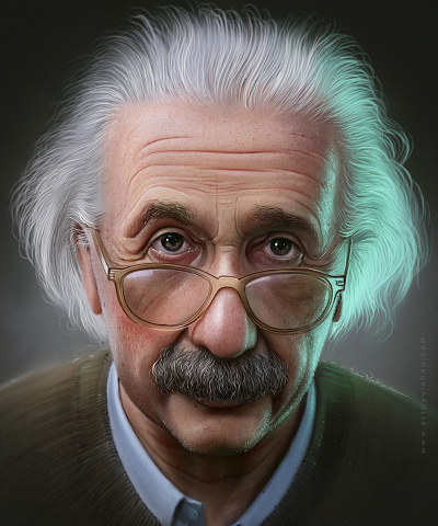 Albert Einstein - Digital portrait art digital einstein face illustration illustrations painting portrait procreate