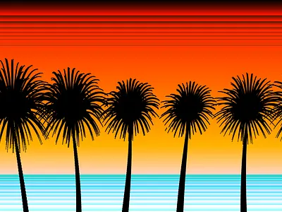 Palm Sunset generative javascript sunset tinycode