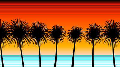 Palm Sunset generative javascript sunset tinycode