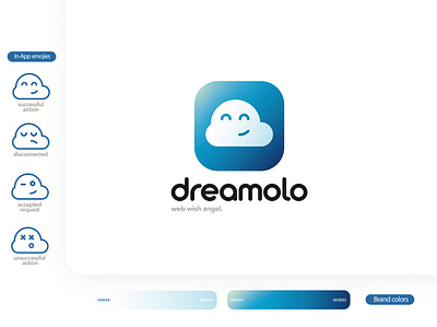 D+⛅️= Logo design for Dreamolo app ali zamani app brand colors branding corporate identity design dreamolo emoji flat gradient graphicdesign illustration logo minimal typography