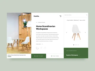 FurnCo - Concept Design in Figma chair design ecommerce figma furniture furniture store hierarchy landing page concept landing page design minimalism modern product page spacing ui ui design user interface design ux ux desgin