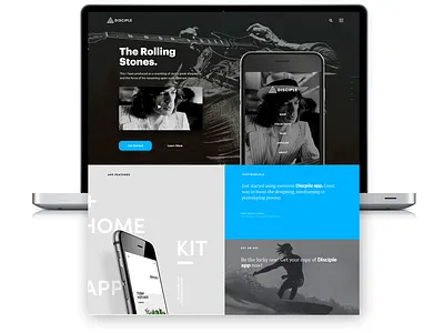 Disciplemedia - Website 2018 agency app behancereviews blue digital disciple disciplemedia discount grid mick jagger minimal music osze rock and roll rolling stones sketches website