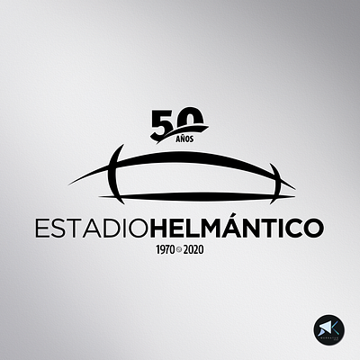 Imagotipo del 50 Aniversario del Estadio Helmántico 🏟 branding design graphicdesgner icon illustrator imagotipo logo typography vector