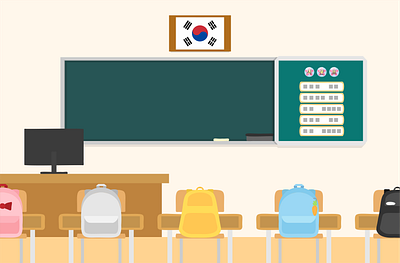 South Korean Classroom Illustration adobe illustrator class classroom illustration south korea teaching english