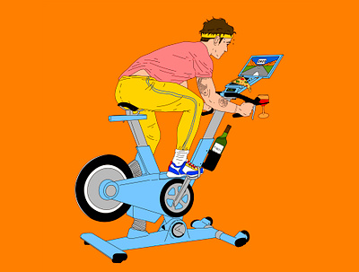 Waiting for 2021 2021 adobe colorful coronavirus editorial home illustration illustrator popart quarantine spinning stayhome