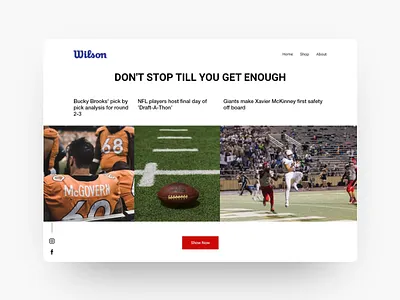 NFL DRAFT 2020 2k20 app design brady draft football landing page news feed nfl rugby web design webdesign wilson