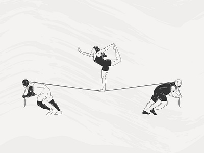 Opposing forces affinitydesigner balance bodymovin daily drawing challenge drawing challenge illustration movement slackline strong man tension tightrope