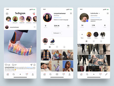 Instagram redesign design fashion instagram instagram stories instagram template mobile tattoo ui ux