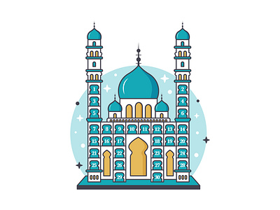 Ramadan Mubarak 2020 days fasting flat illustration masjid month mosque ramadan ramadan kareem ramadan mubarak