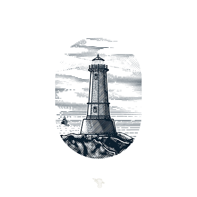 Lighthouse - vector illustration badgedesign boat brand design drawingart engraving graphicdesign illustration lighthouse logo design adobe illustrator logodesign pencil sketch vector woodcut