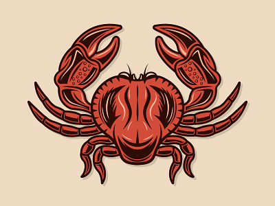 Red crab vector illustration adobe illustrator animal aquatic art cartoon colored crab crab logo design detailed etching graphic illustraion inking red crab retro seafood vector vintage wildlife