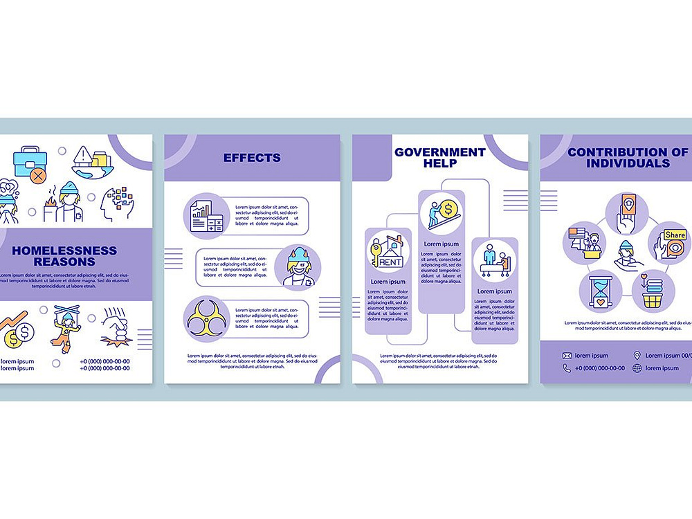 Homelessness purple brochure by bsd studio on Dribbble