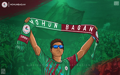 Mohun Bagan drawing graphic design illustration mobile painting photoshop poster sabuj merun saikat sarkar saikat sarkar illustration satyajit ray