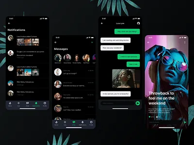 Dark Mode Social platform UI Kit - Part 5 dark mode darkmode social social app ui kit ui kits