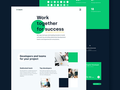 InTeam 💚⚫️ design developers flat homepage homepage design it landing landingpage landingpagedesign landingpages team technology ui ux vector website