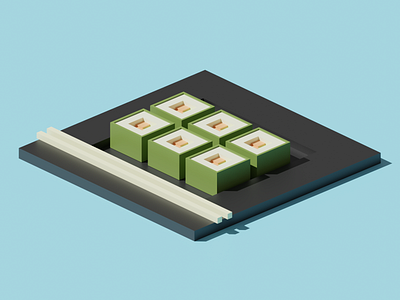 Sushi blender blender 3d illustration isometric sushi