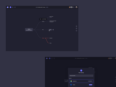 Mind Map App UI WIP app clean design diagram editor interface map mind mind map mindmap modal productivity ui ux web webapp