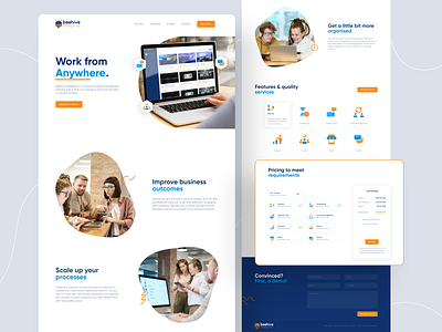 Beehive CRM Landing design landing page web