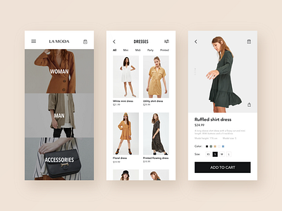 La moda | Fashion shop app app design branding clothes colors design dribbble e commerce fashion fashion brand minimal minimalistic product shop store ui ux web