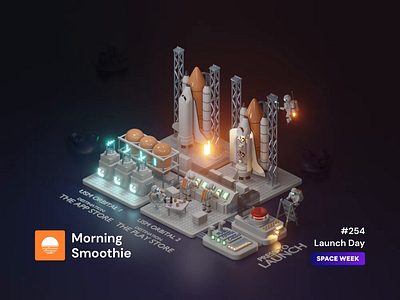 Launch Day 3d 3d animation 3d art animated animation astronaut blender blender3d diorama illustration isometric isometric design isometric illustration launch low poly rocket shuttle space spaceman spacex