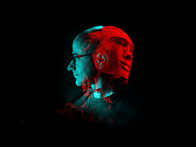 Man and Machine design doubleexposure graphic design illustration photoshop