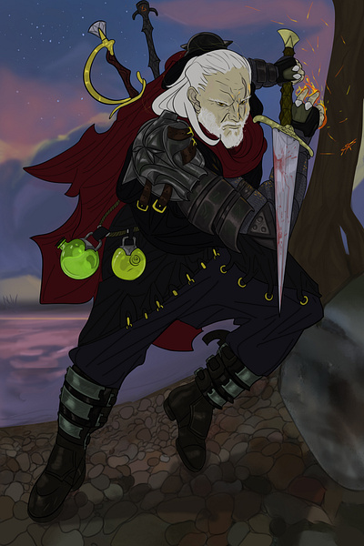 Geralt of Rivia artwork character characterart characterdesign digitalart fanart fantasy game art illustration