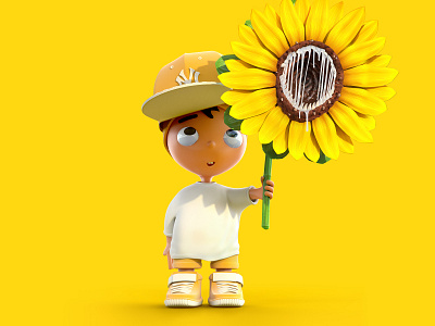 So Sorry 3d 3d art c4d c4dart character damian damian sturm flower flowers illustration sorry