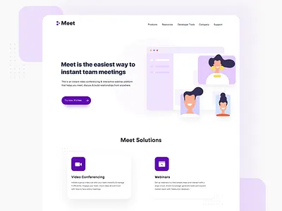 Meet : Video Conferencing conference design dribbble illustration logo meeting ui ui deisgn ui design ux uxdesign video