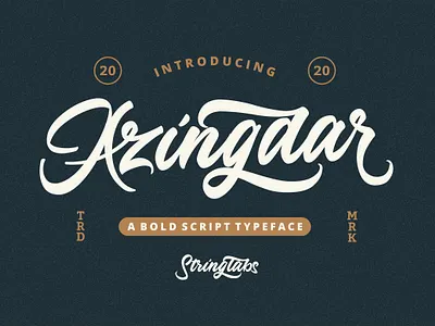 Azingdar - Retro Bold Script Font 80s bold calligraphy classic cursive groovy handdrawn handlettering hipster lettering retro script sporty typeface vintage