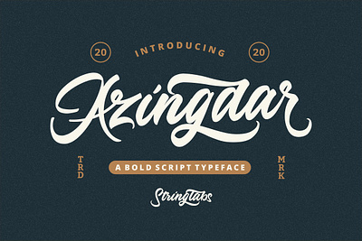 Azingdar - Retro Bold Script Font 80s bold calligraphy classic cursive groovy handdrawn handlettering hipster lettering retro script sporty typeface vintage