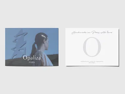 OPALIZA branding carte design mockup typography
