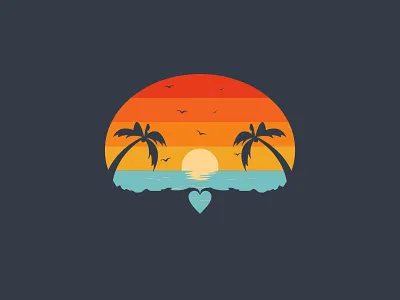IN THE CAVE SEE YOU BEACH 99designs badge logo branding charming design flat flat design logo sleek vector
