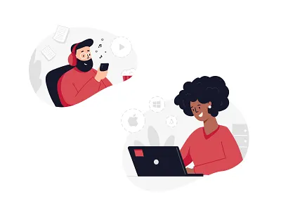 Team work design education flat home illustration line logo mobile office online play team vector