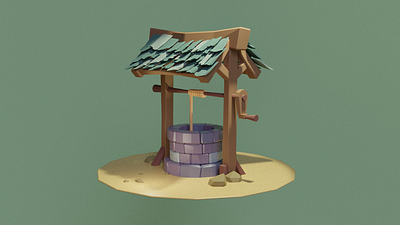 A Low Poly Well 3dcg blender blender3dart illustration lowpoly lowpoly3d lowpolyart