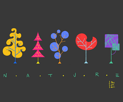 The shapes of Nature colors colorscheme design digital environment illustration illustrator nature nature illustration photoshop project ps shapes trees