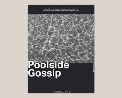 Poolside Gossip - Poster black and white brand design branding california design monochrome palm poolside poster poster art slim aarons wall art