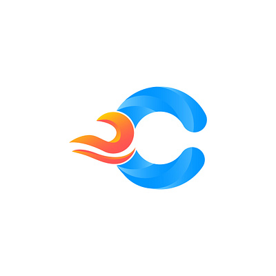 C letter fire logo design ablaze beauty burning cinder clean coal design elegant ember fate fire flame flare hair heat hot icon letter lettering logo