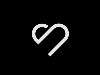 s heart design flat icon logo minimal typography