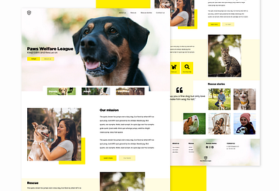 Animal Shelter landing page animals landing page pets shelter ui design web design