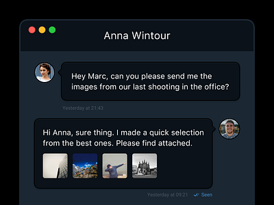 Chat Darkmode app application card ui chat chatbot closer conversation dashboard design desktop icon message messages product profile ui user interface ux web