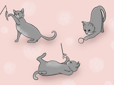 Cats Playing animals art cat cats character dektop wallpaper design desktop background illustrated illustration kitty pattern pets wallpaper