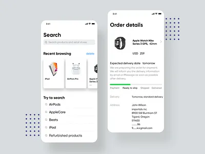 Order page app branding design ui