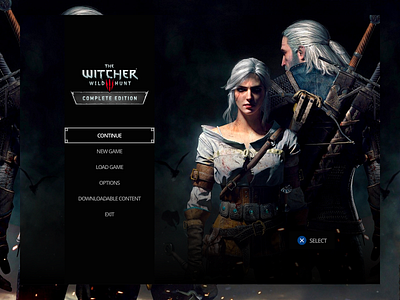 The Witcher 3: Wild Hunt Menu UI game game design game ui game user interface gamer games gaming gaming ui graphic design interface playstation playstation 4 ps4 the witcher ui ui design user interface user interface design ux witcher