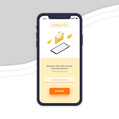 Newletter Dayli Ui jour 1 dayliui design mobile mobile ui newsletter ui uidesign web webdesign