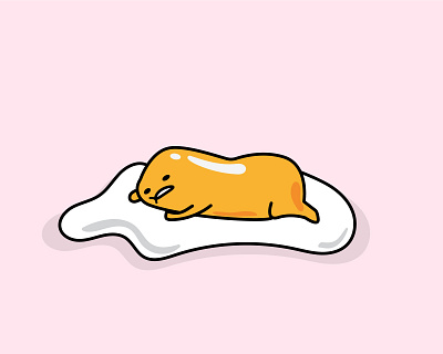 Gudetama - The lazy egg yolk ぐでたま design digital art graphic design illustraion illustration illustrator vector